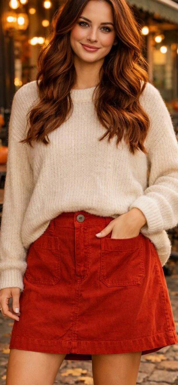 Anthropologie Maeve Red Utility Mini Skirt Size L